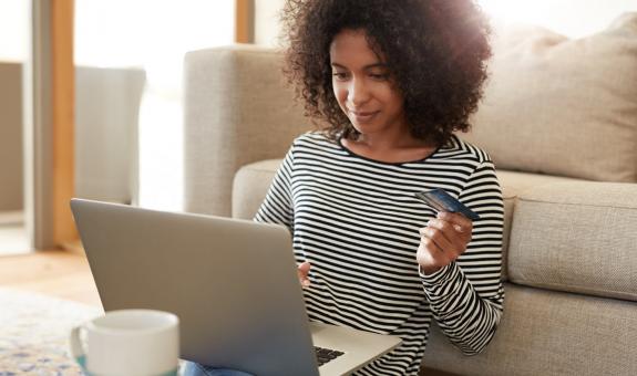 Woman using computer