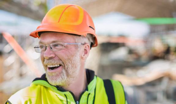 Smiling worker