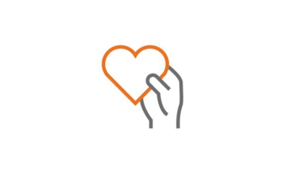 Image of hand holding heart shape