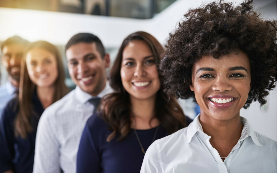 Smiling employees