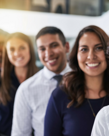 Employees smiling