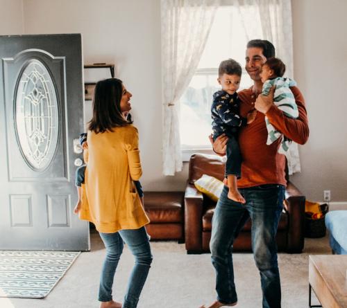 Image of: Family dancing in living room